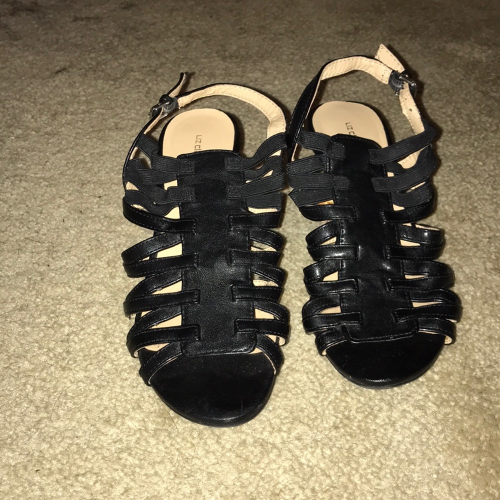 Strappy black heels